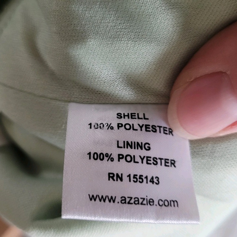 NEW Azazie SELAH Dusty Sage Green Flutter-Sleeve Chiffon Gown Size A6 Bridesmaid - Picture 8 of 8